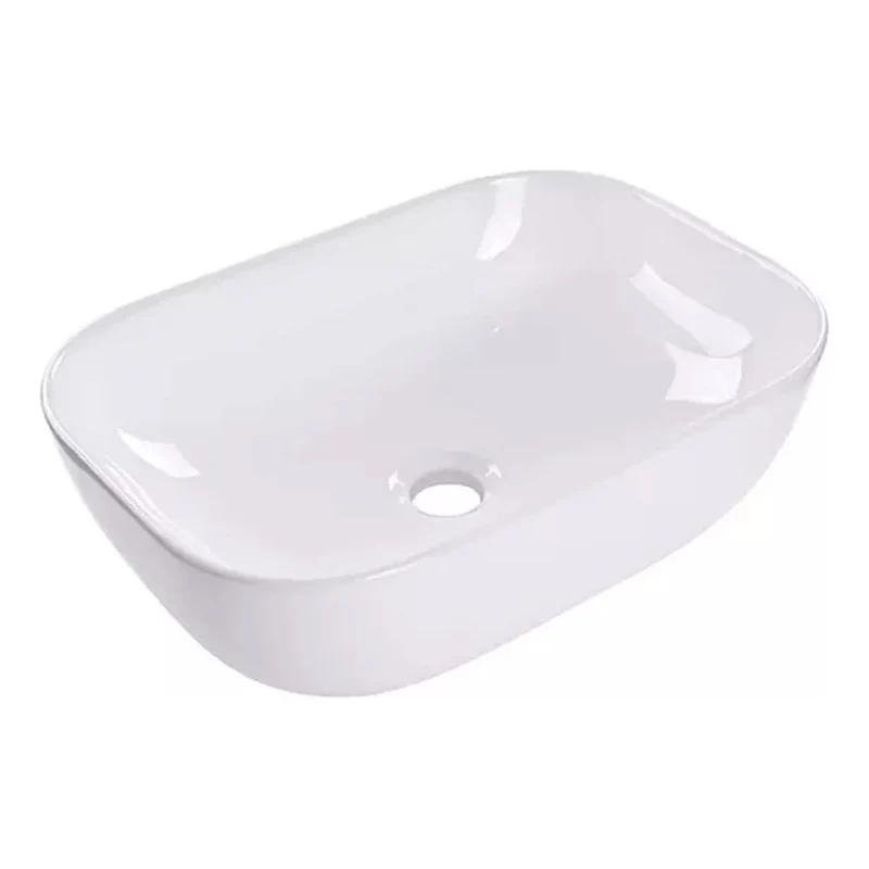 Lavamanos Sobreponer Rectangular En Porcelana Blanco. Grifos Center