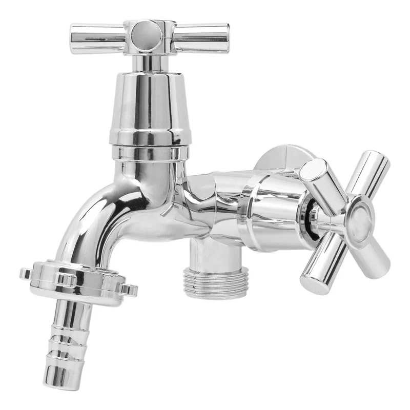 Llave Griferí Para Lavadora En Abs Cromada Grifos Center