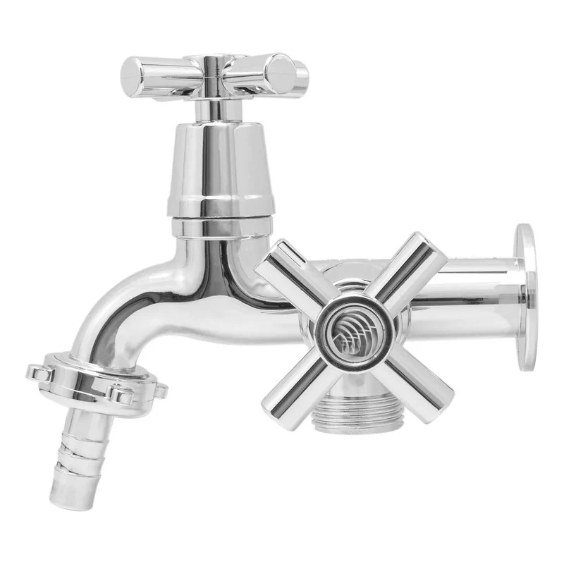 Llave Griferí Para Lavadora En Abs Cromada Grifos Center