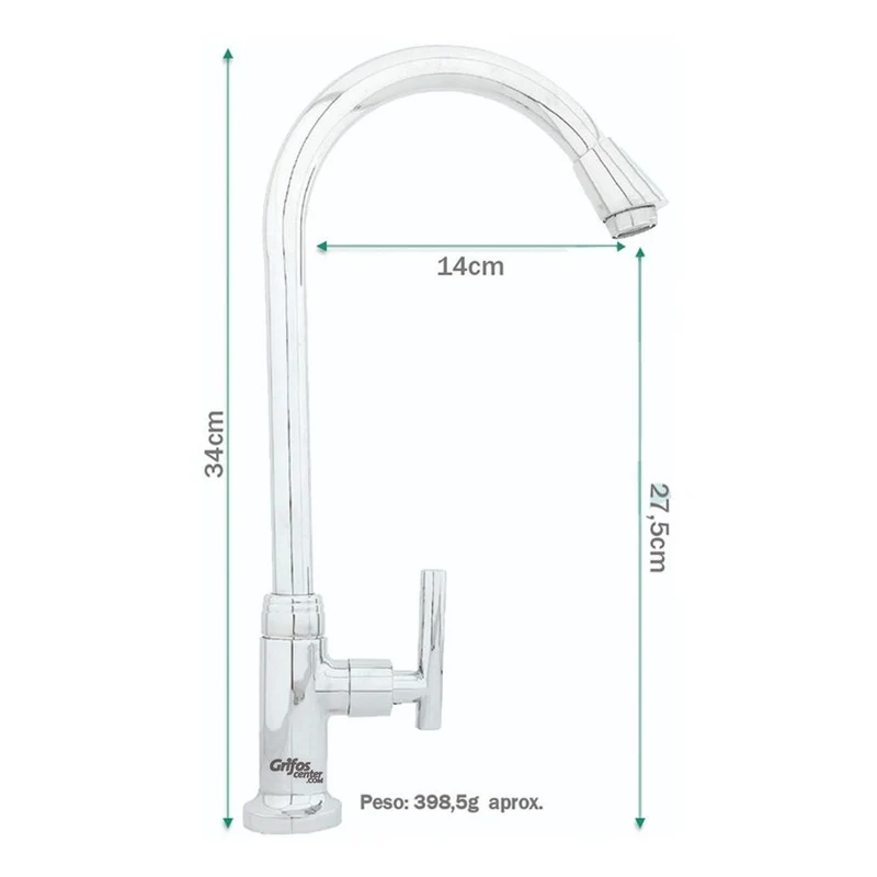 Llave Lavaplatos Alta Mucca Grifos Center