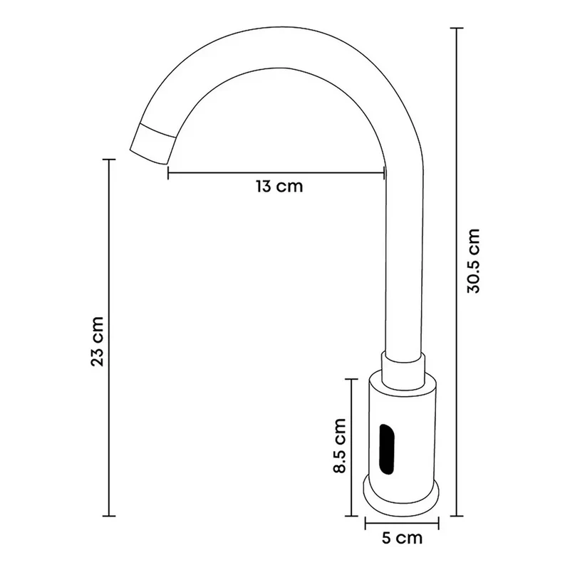 Llave De Sensor Electrónico Cuello Alto Grifos Center