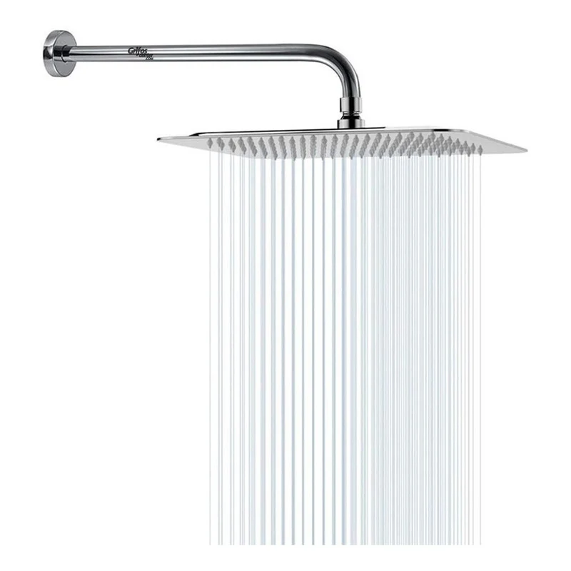 Regadera Ducha Acero Inoxidable Cuadrada 15cm -incluye Tubo Grifos Center