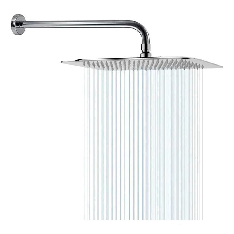 Regadera Ducha Acero Inoxidable Cuadrada 20cm -incluye Tubo Grifos Center