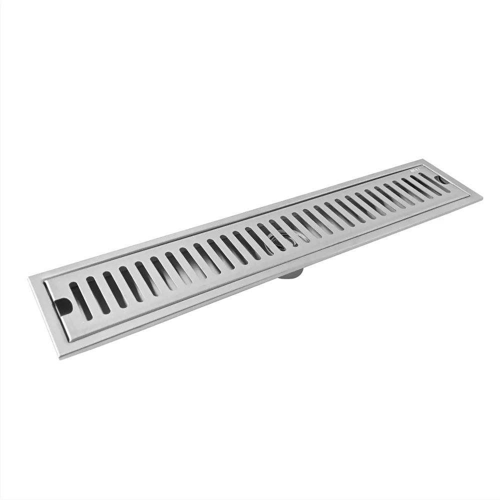 Rejilla de Piso Cuadrada 60*10cm Ranurada Plateada Grifos Center