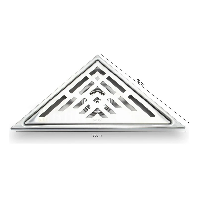 Rejilla De Piso Triangular En Acero Plateada 20x28cm Grifos Center