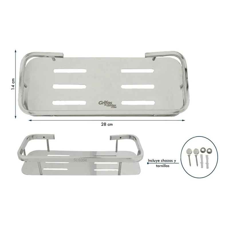 Repisa De Baño Rectangular En Acero Grifos Center
