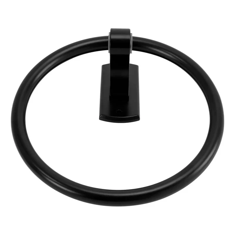 Toallero Tipo Aro Negro Base Rectangular Grifos Center