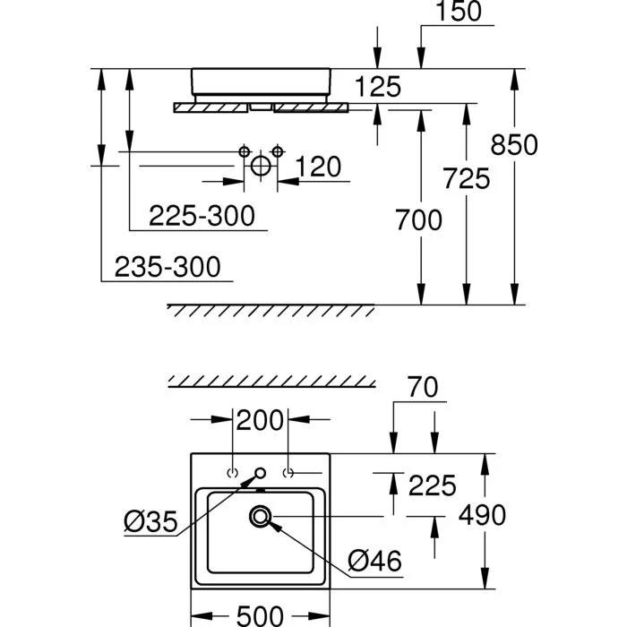 Lavamano De Sobreponer Cube 500 x 490mm - Grohe