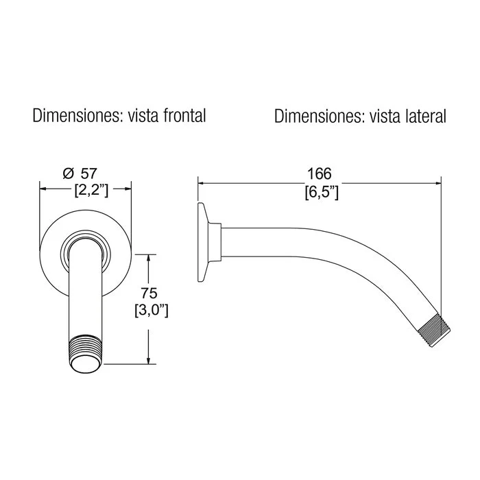 BRAZO Y CHAPETON PARA REGADERA-TR-011 HELVEX