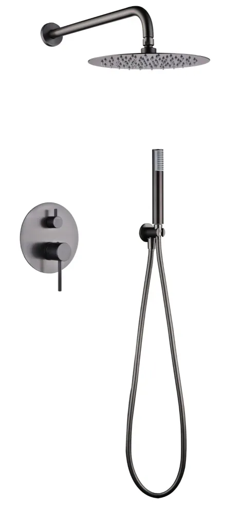 Conjunto de ducha monomando empotrado Black Gun Metal serie Monza ICEBERG BAÑOS