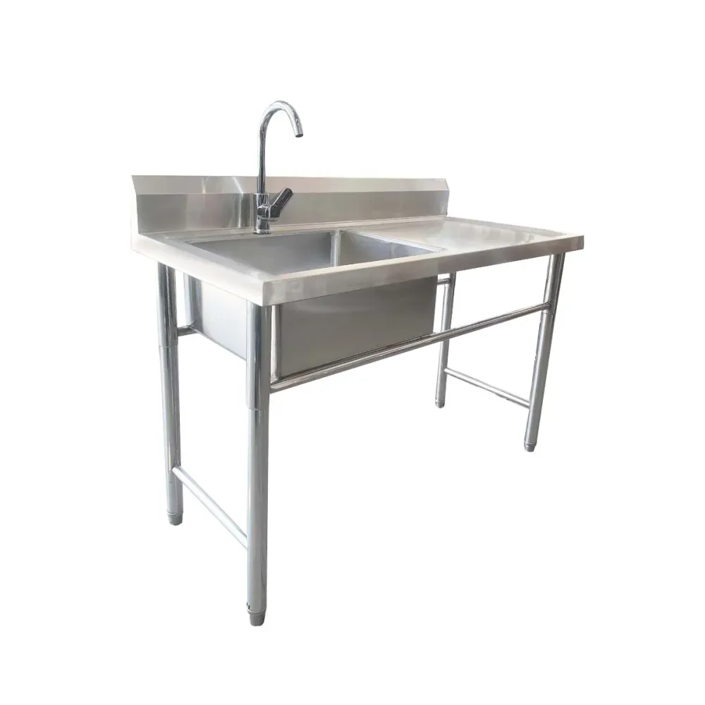 Lavafondo Simple Acero Inoxidable con Secador Derecho 120x60x90 cm Importaciones CMF