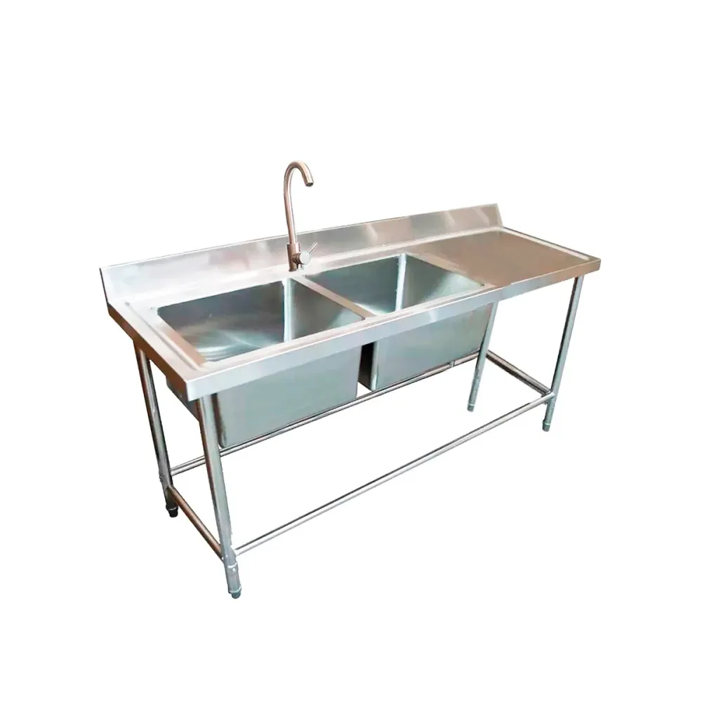 Lavafondo Simple con secador Derecho de Acero Inoxidable 175x60x90 cm Importaciones CMF