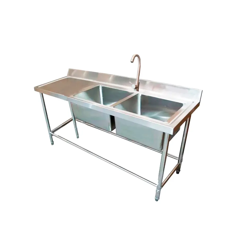 Lavafondo Simple con secador Izquierdo de Acero Inoxidable 150x90x60 cm Importaciones CMF