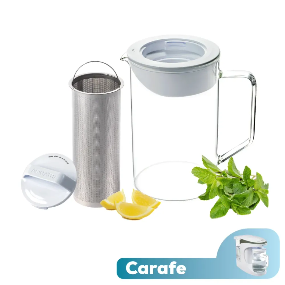 Jarra AquaTru - Tapa infusora con jarra de vidrio