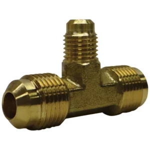 JMF - Reductor en T de latón amarillo con abocinamiento de 3/8 pulg. x abocinamiento de 3/8 pulg. de diámetro (paquete de...
