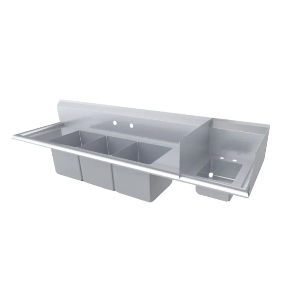 Fregadero 3 Tarjas Con Dos Escurrideros Laterales King F4T-151514-12L
