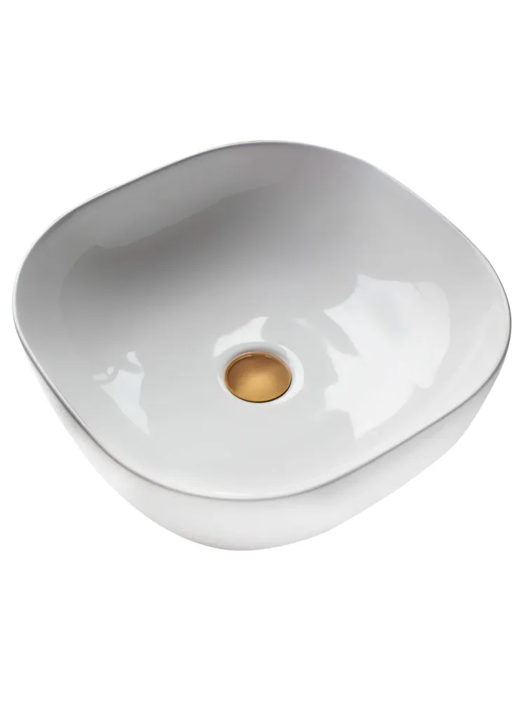 Lavamanos semicuadrado blanco