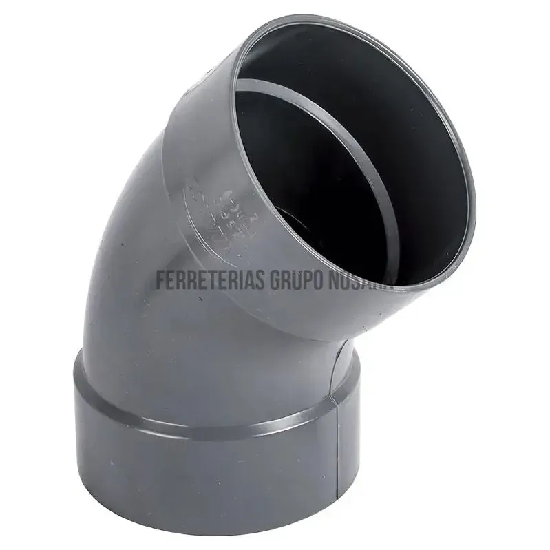 Codo sanitario PVC SDR32.5 pared delgada 45° 150 mm (6") LIBRE