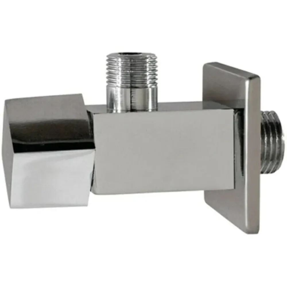 Llave de paso agua. Llave corte escuadra macho macho. Cierre cerámico. En latón cromado. Modelo Square.