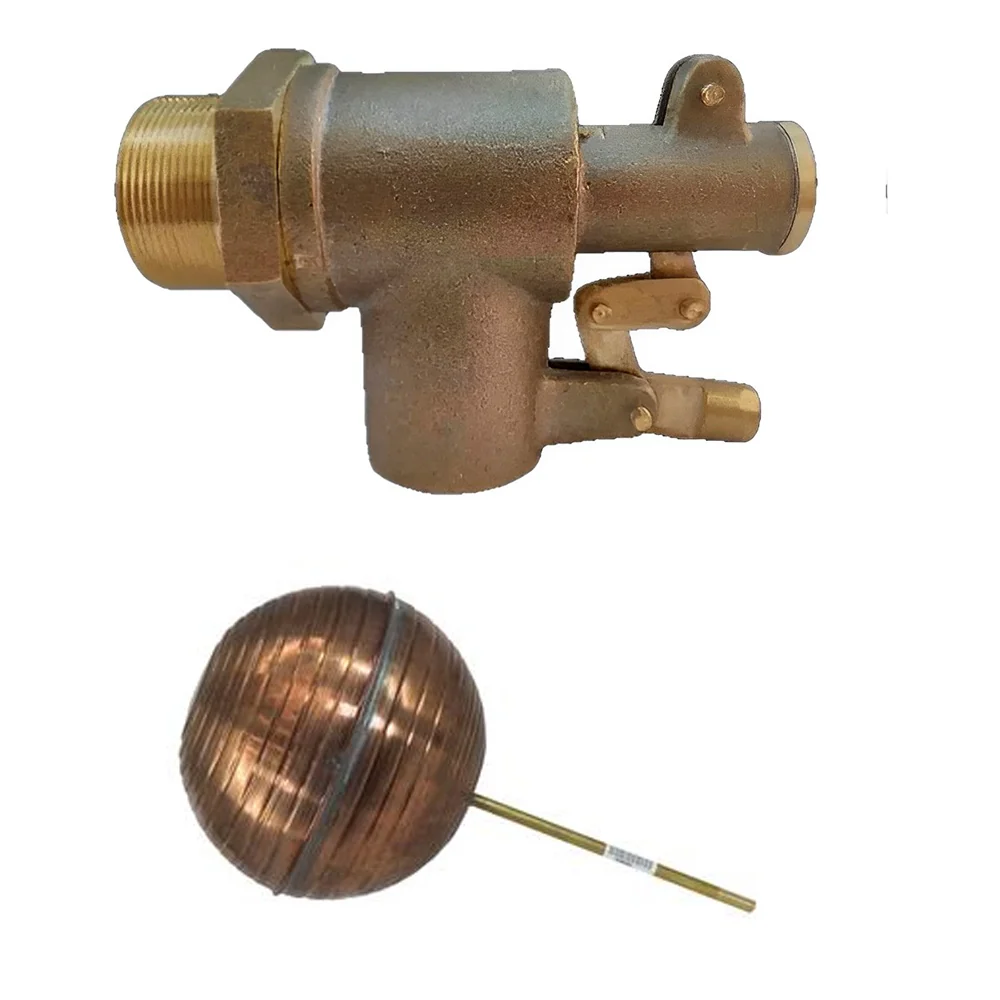 Valvula Tanque Alto Bronce 1 1/4" Con Flotador 8" X 3/8" LODECA