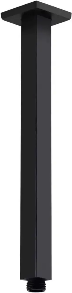 Cuello Techo Regadera Meer Negro Mate 40cm Acero Inoxidable