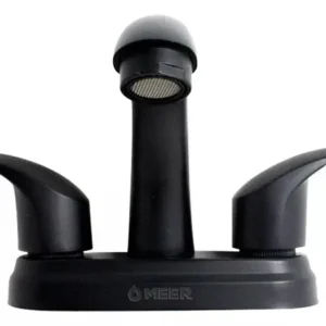 Mezcladora Lavabo Meer Baño Negro Mate Acero Inox 1/4 Vuelta