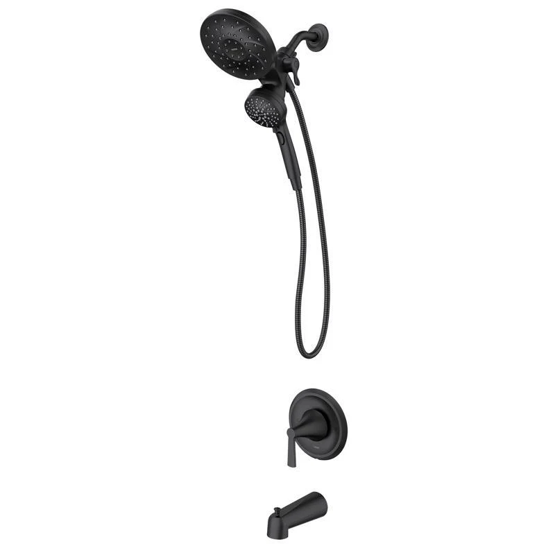 Grifo monomando para bañera y ducha Moen Mikah en negro mate - Oferta de la semana