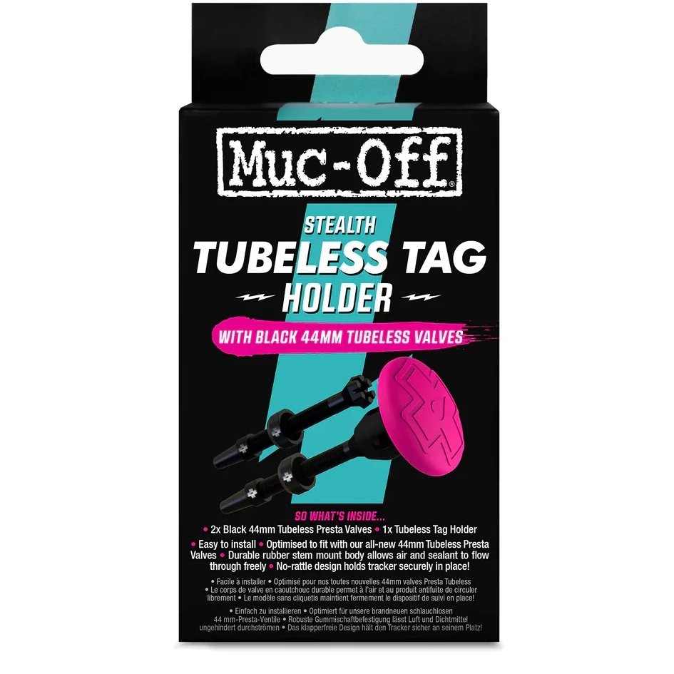 Porta Tag Tubeless y Par valvulas de 44mm MUC-OFF