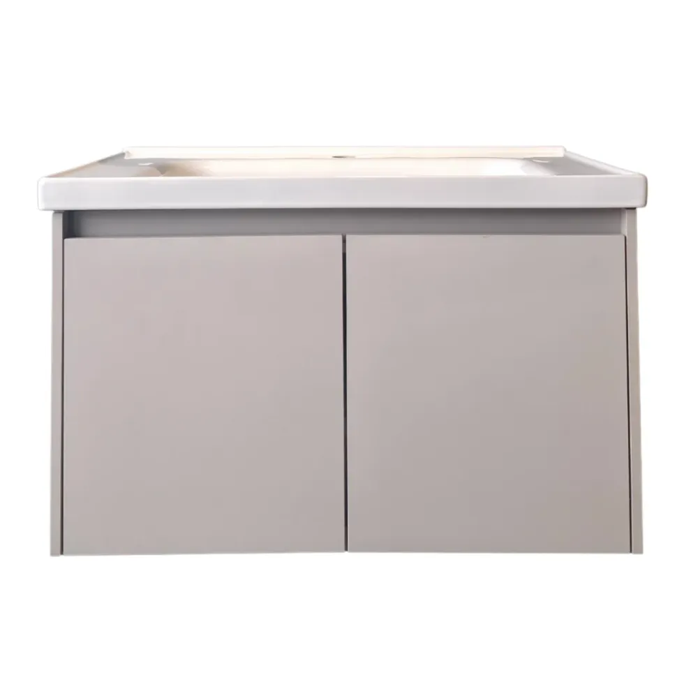 Mueble de lavamanos beige – 70.5 × 47.5 × 43.5 cm