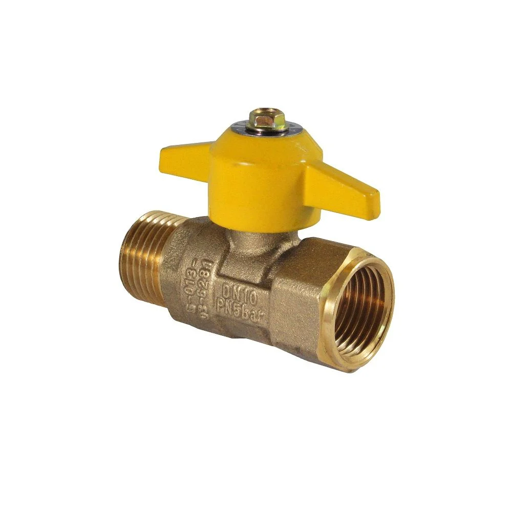 Llave Paso Hi/He 1/2 Pulgada Gas Con Tuerca Fija NACIONAL