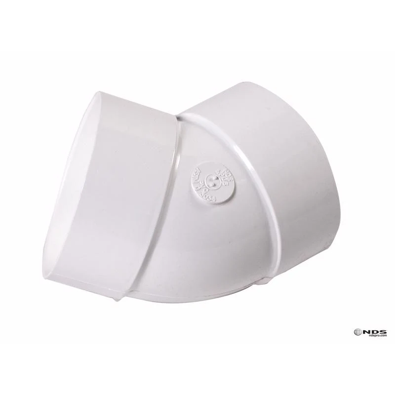 Codo de PVC con buje de 4 pulg. y buje en D de 4 pulg., NDS Schedule 35, paquete de 1 - Oferta de la semana