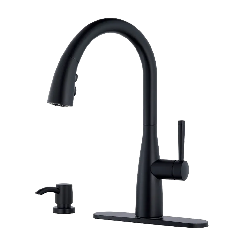 Griferí de Cocina Raya con Cabezal Extraíble en Negro Mate Pfister Perú