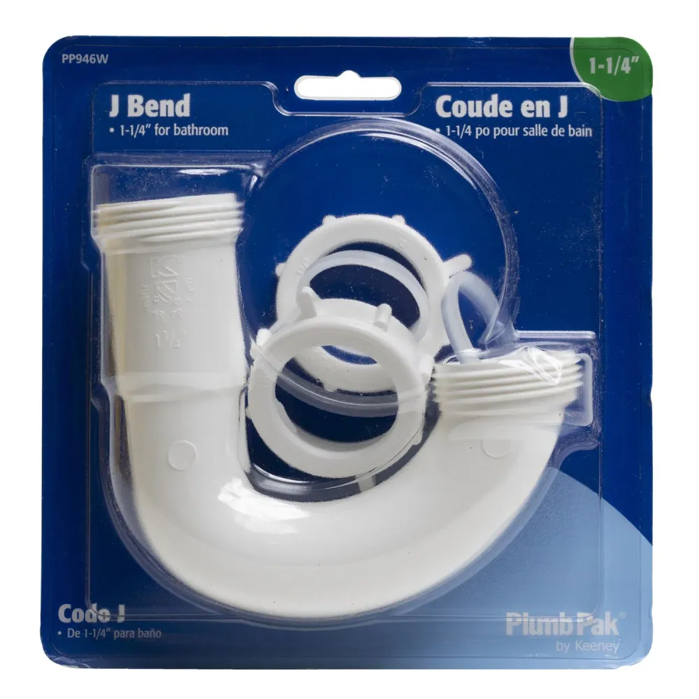 Plumb Pak - Codo en J de plástico de 1-1/4 pulg. de diámetro