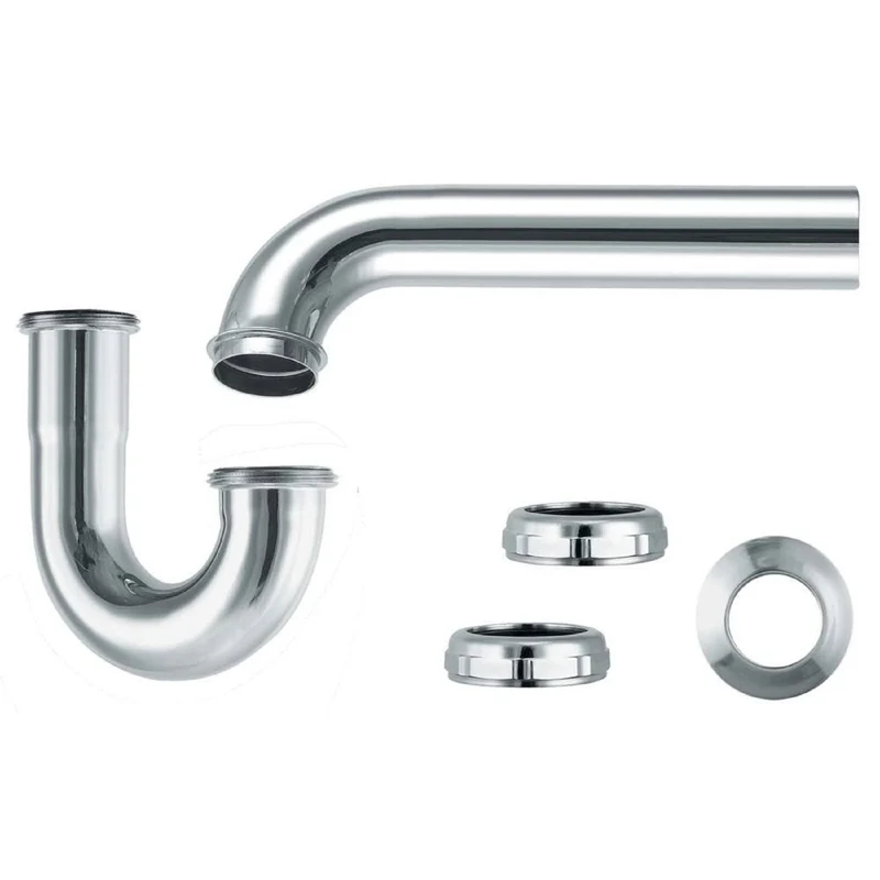 Sifón en forma de P cromado de 1-1/4" de profundidad PlumbCraft