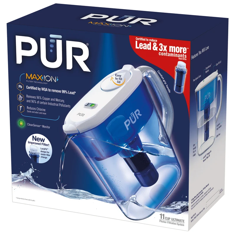 PUR 11 cups Blue Water Filtration Pitcher - Open Box