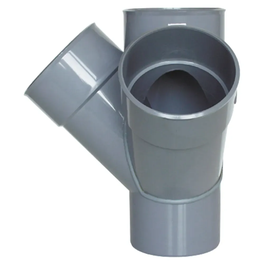 DERIVACION DOBLE ESCUADRA PVC 45º Riuvert