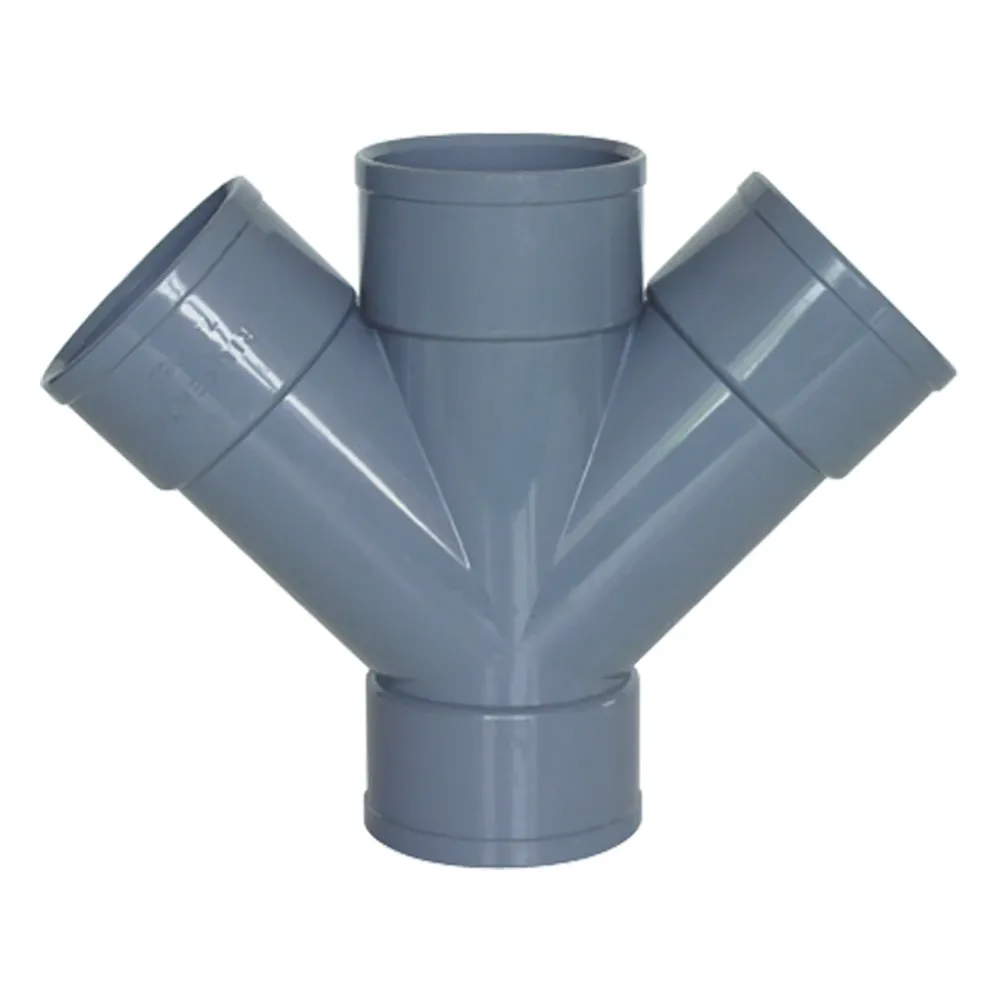 TE DOBLE PLANA EN PVC H-H-H 45º Riuvert