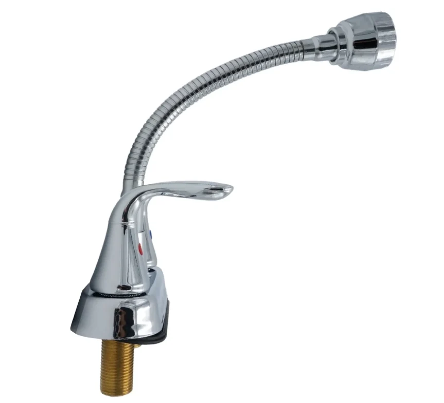 24SP MEZCLADORA P/LAVABO PICO FLEX AC. INOX. CROMO RUGO