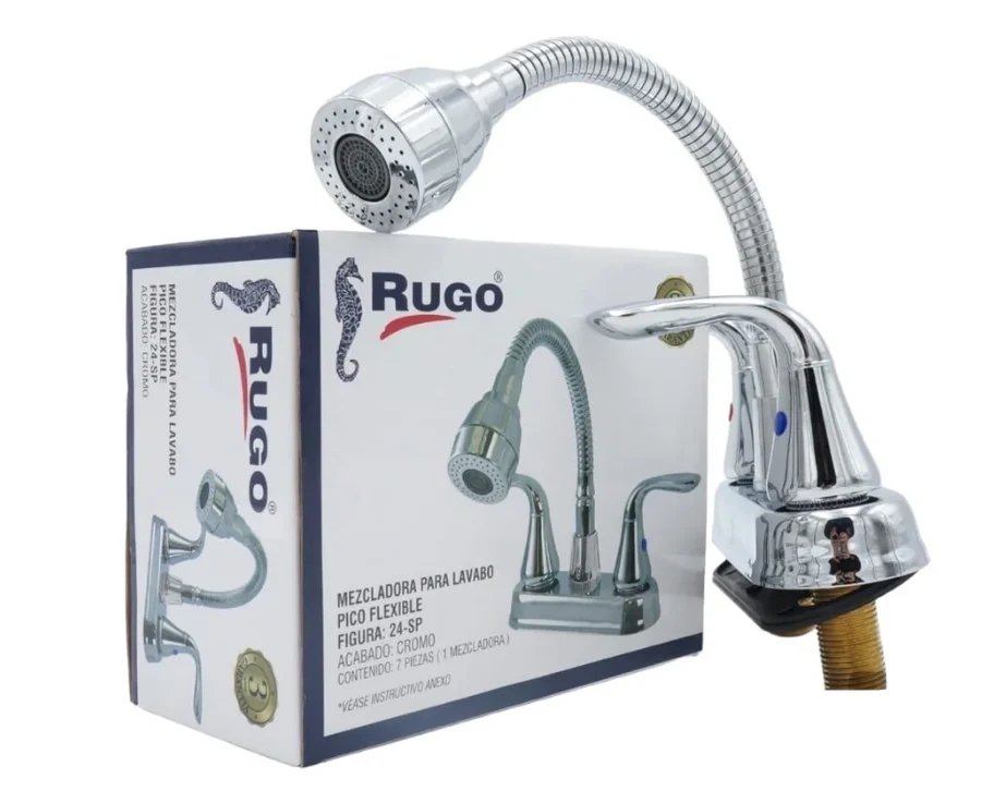 24SP MEZCLADORA P/LAVABO PICO FLEX AC. INOX. CROMO RUGO