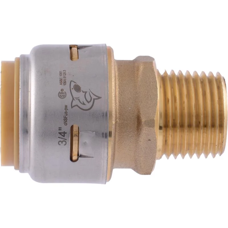 Adaptador reductor de latón SharkBite Push-to-Connect de 3/4 pulg. PF x 1/2 pulg. D MPT - Oferta de la semana