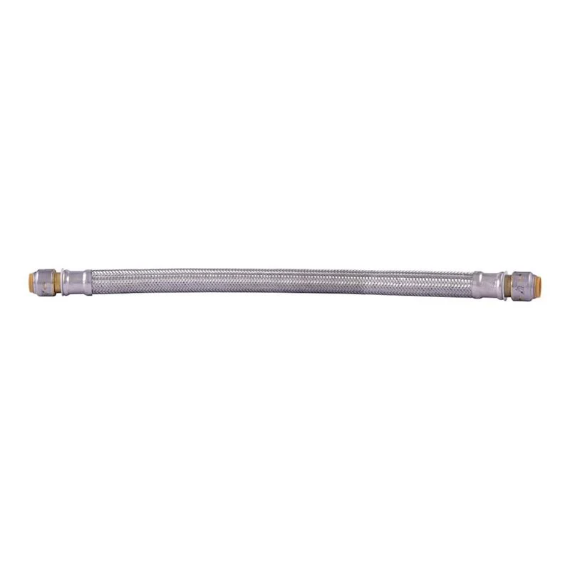 Línea de suministro SharkBite de acero inoxidable de 1/2 pulg. PTC x 1/2 pulg. D PTC de 18 pulg. (paquete de 12) - Oferta...