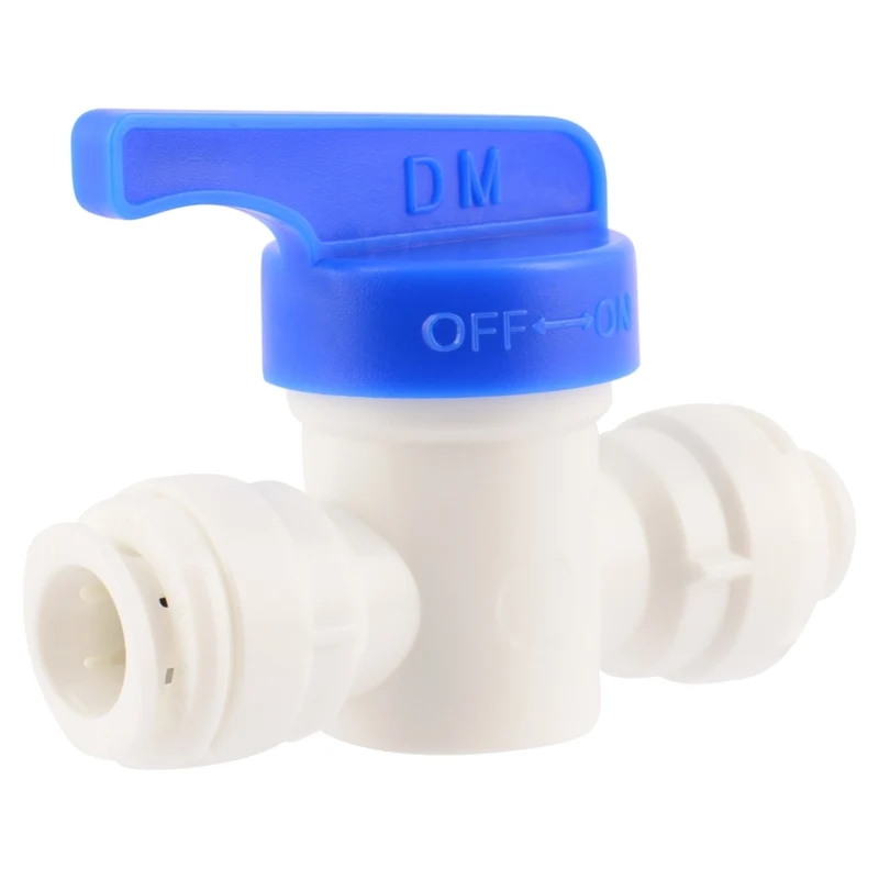 Válvula de cierre de plástico SharkBite de 3/8" con ajuste presión y 3/8" - Caja abierta