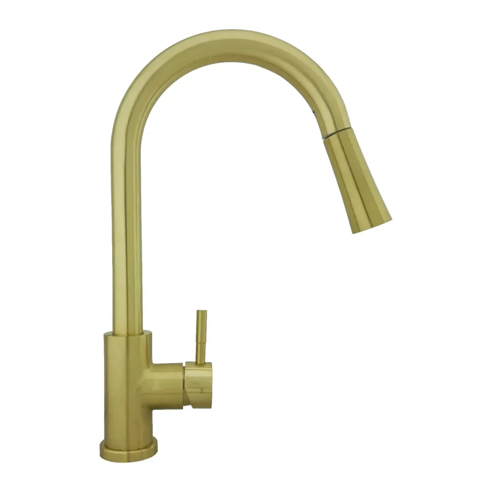 Griferías Monocontrol Extraíbles Pull Out Lima Brushed Gold SMART