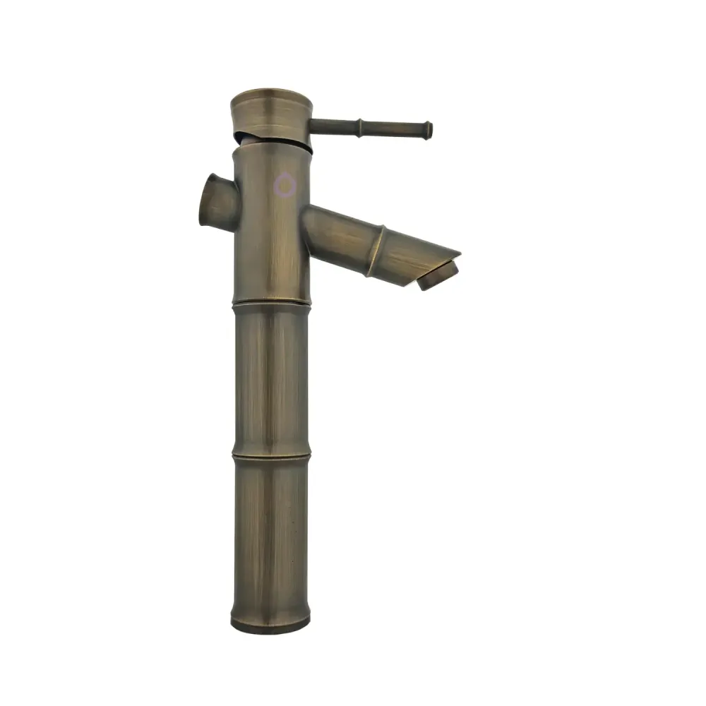 Grifo Monocontrol Llave Alta, Tipo Bambú, Cuello Recto Corto SMART