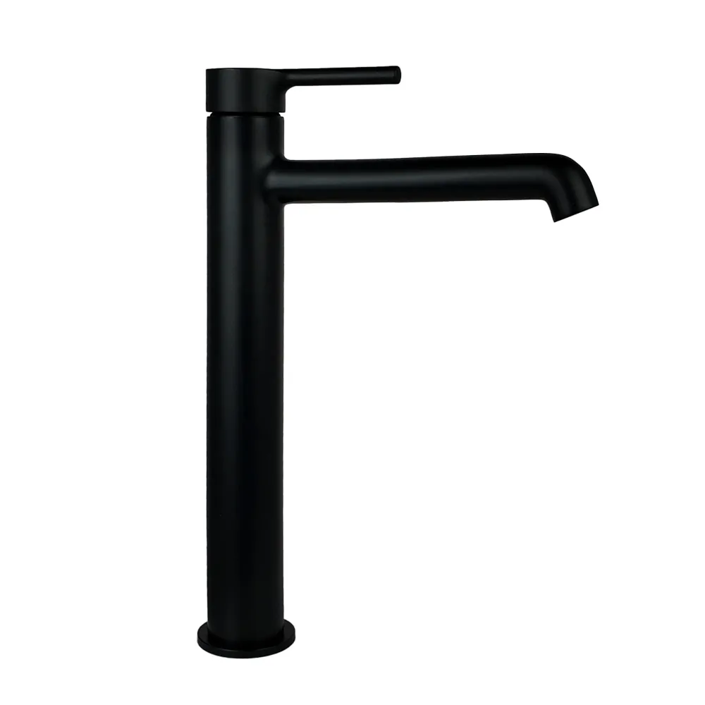 Monomando Alto "Contract Platino" Negro Mate Tecnobath