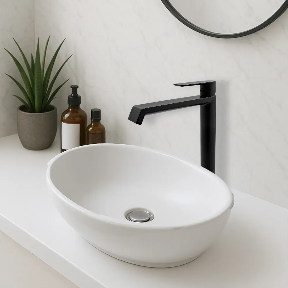 Monomando Alto "Fusion" Negro Mate Tecnobath
