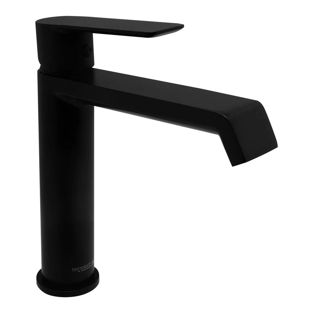 Monomando Corto "Fusion" Negro Mate Tecnobath