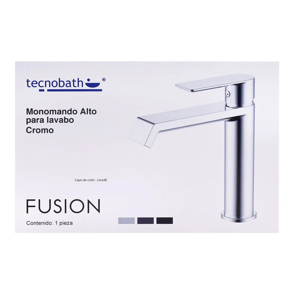 Monomando Corto "Fusion" Negro Mate Tecnobath