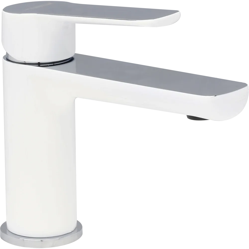 Monomando Corto Para Lavabo "Lucent" Blanco / Cromo Tecnobath
