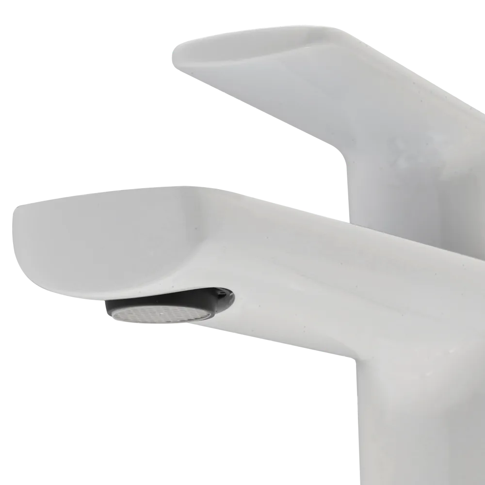 Monomando Corto Para Lavabo "Lucent" Blanco / Cromo Tecnobath